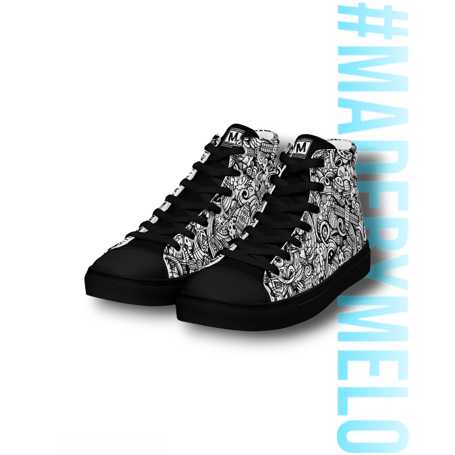 Dark Space Scribble - Men's High Tops | #MadeByMELO product image (3)