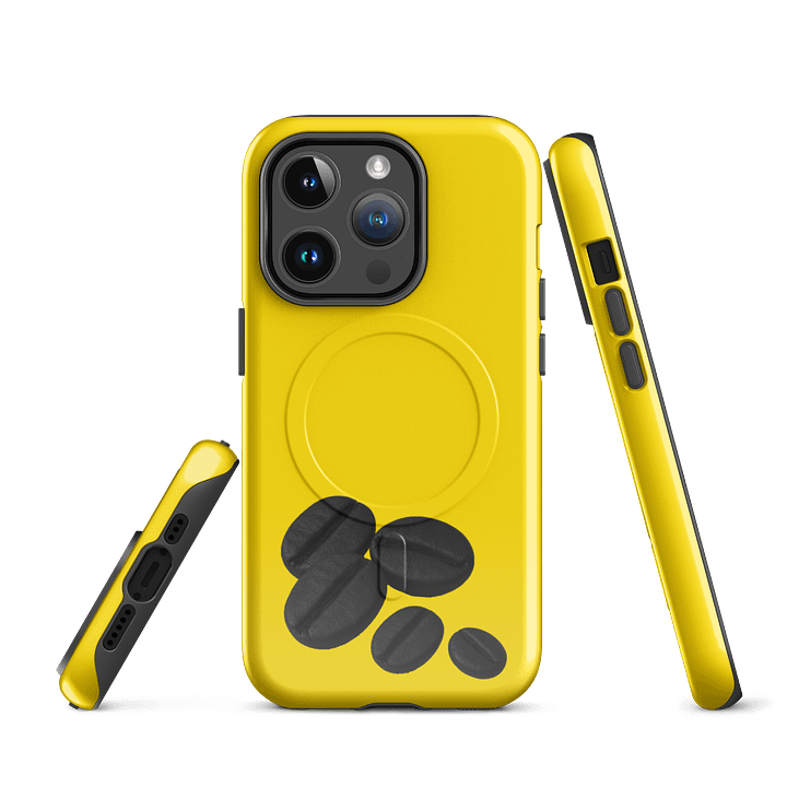 Yellow Black Coffee Beans MagSafe® Tough iPhone® Case product image (3)