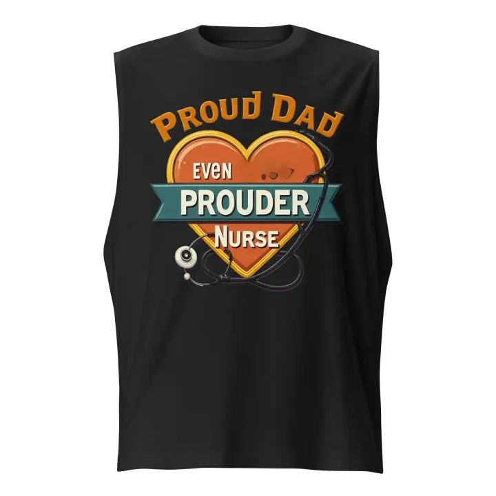 Proud Dad Even Prouder Nurse Heart Muscle Tank product image (1)