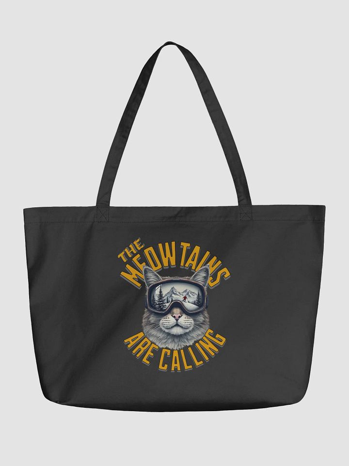The Meowtains Are Calling Cat Skiing Organic Tote Bag product image (2)
