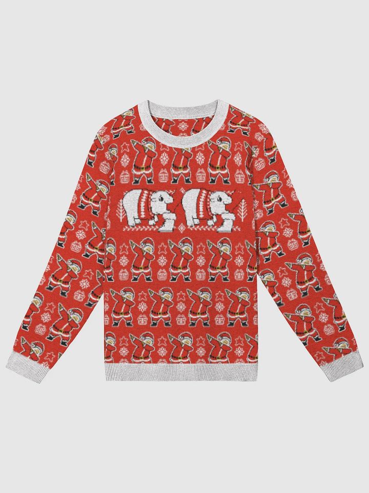MOODENG'S SANTAS DAB KNITTED CREWNECK SWEATER! product image (1)