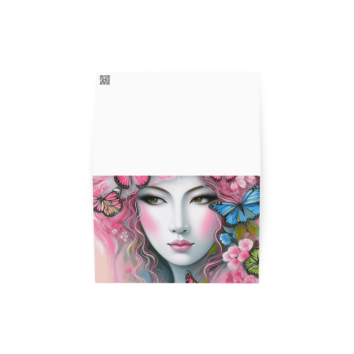 Woman With Pink Butterflies Greeting Card product image (2)
