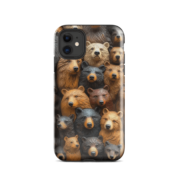 Bears Wooden Carving Effect - Tough Phone Case product image (2)