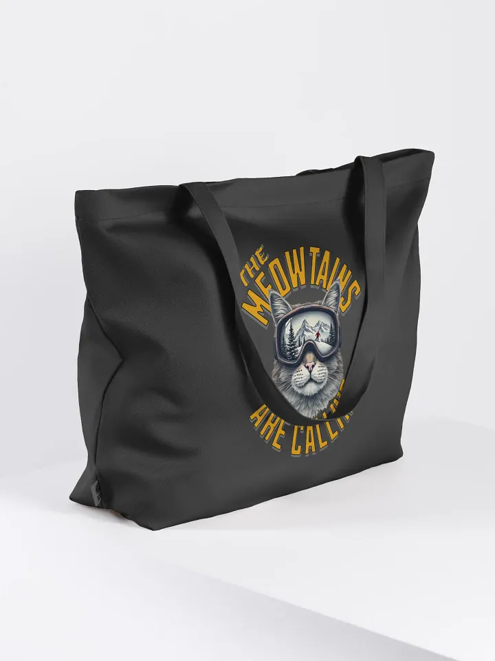 The Meowtains Are Calling Cat Skiing Organic Tote Bag product image (1)