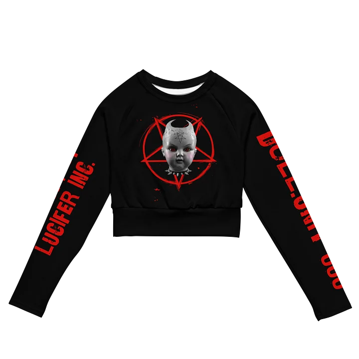EVIL DOLL LONG SLEEVE CROP TOP product image (1)