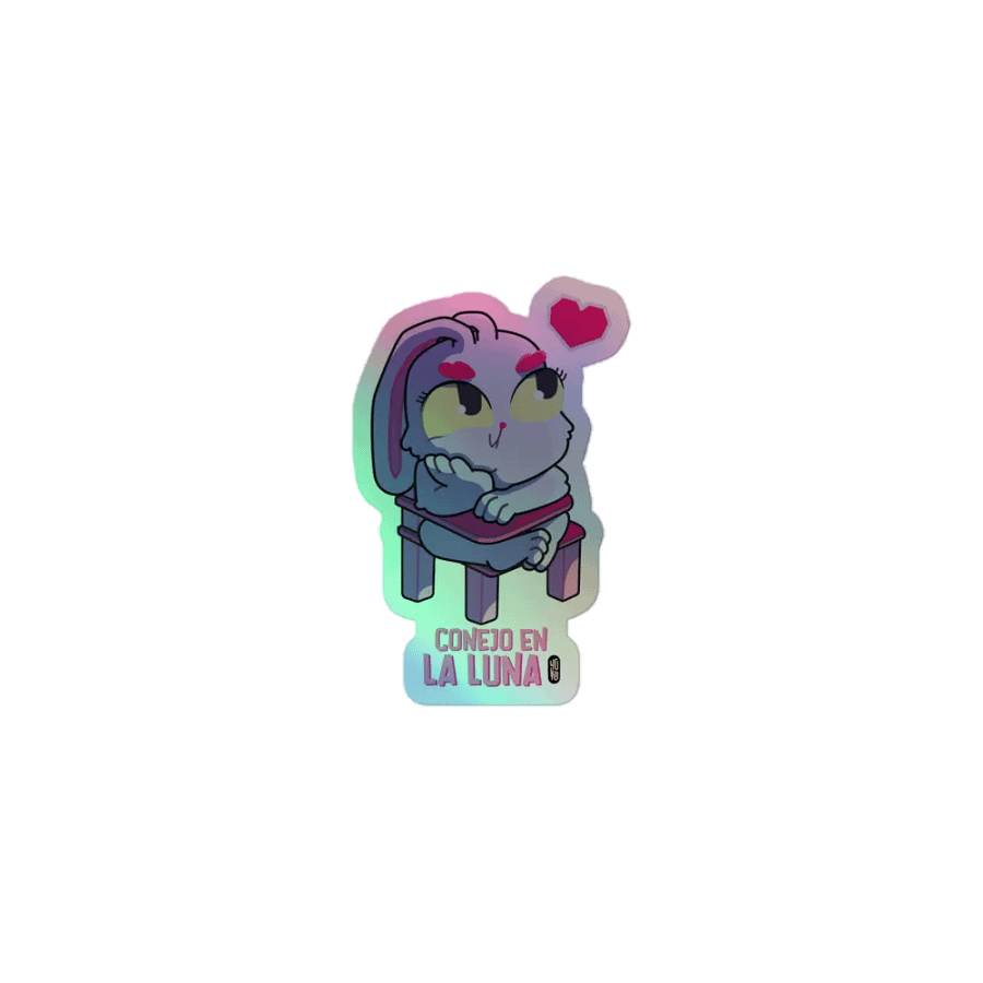 Conejo en la Luna - Sticker (Holographic Kiss Cut) product image (1)