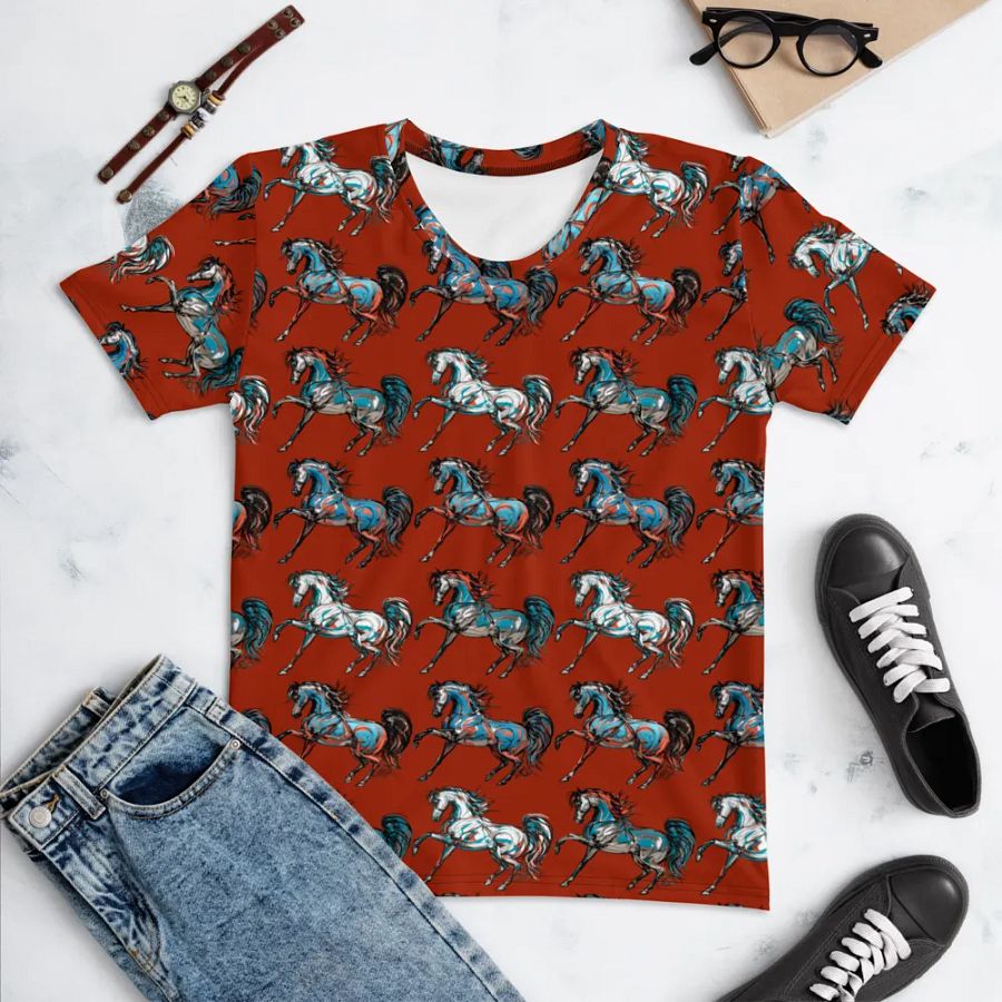 Prancing Garnet Arabian Lady's Tee Shirt product image (10)