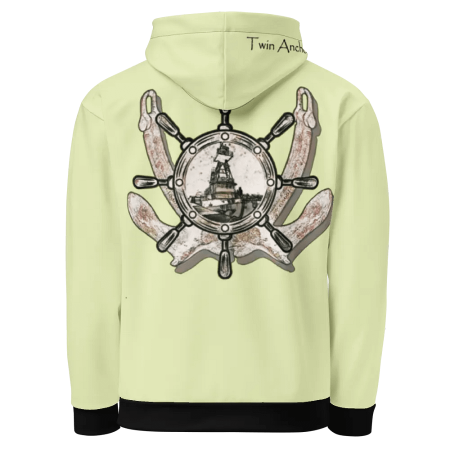 snow flurry Twin anchor ship wheel & Tug CE Hoodie product image (3)
