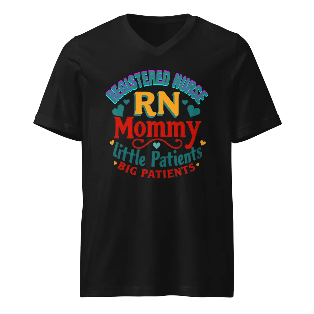 RN Mommy Little Patients Big Patients V-Neck Tee product image (1)