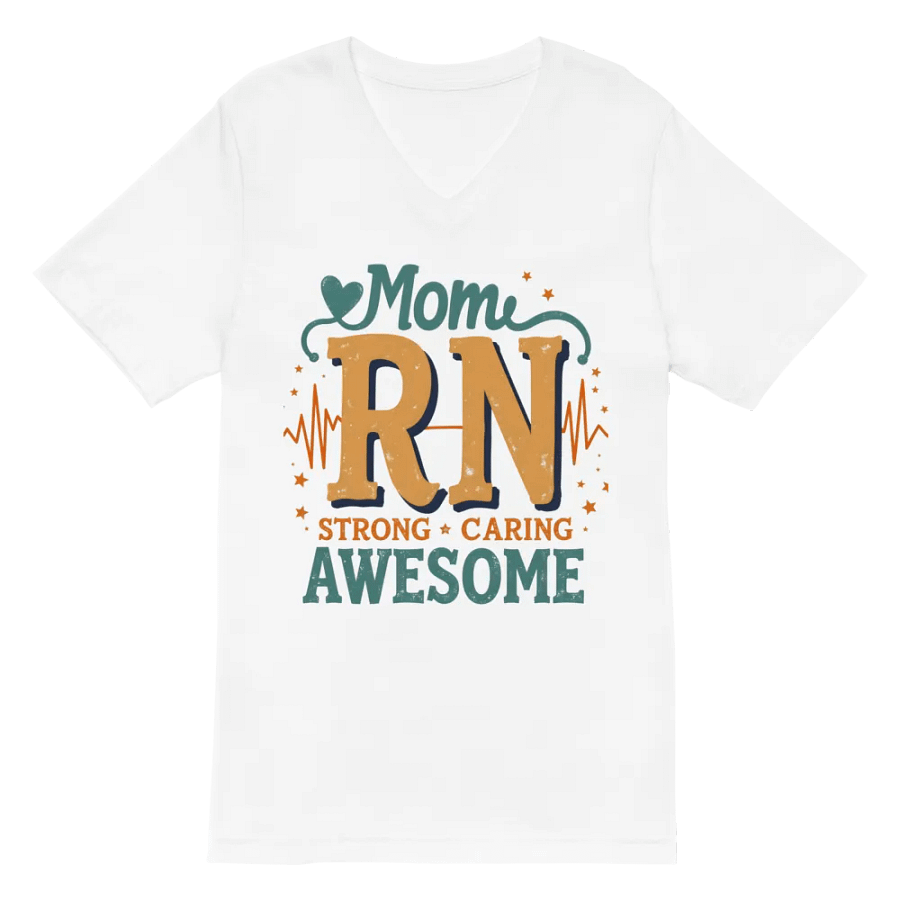 Mom RN, Strong, Caring, and Awesome V-Neck Tee product image (6)