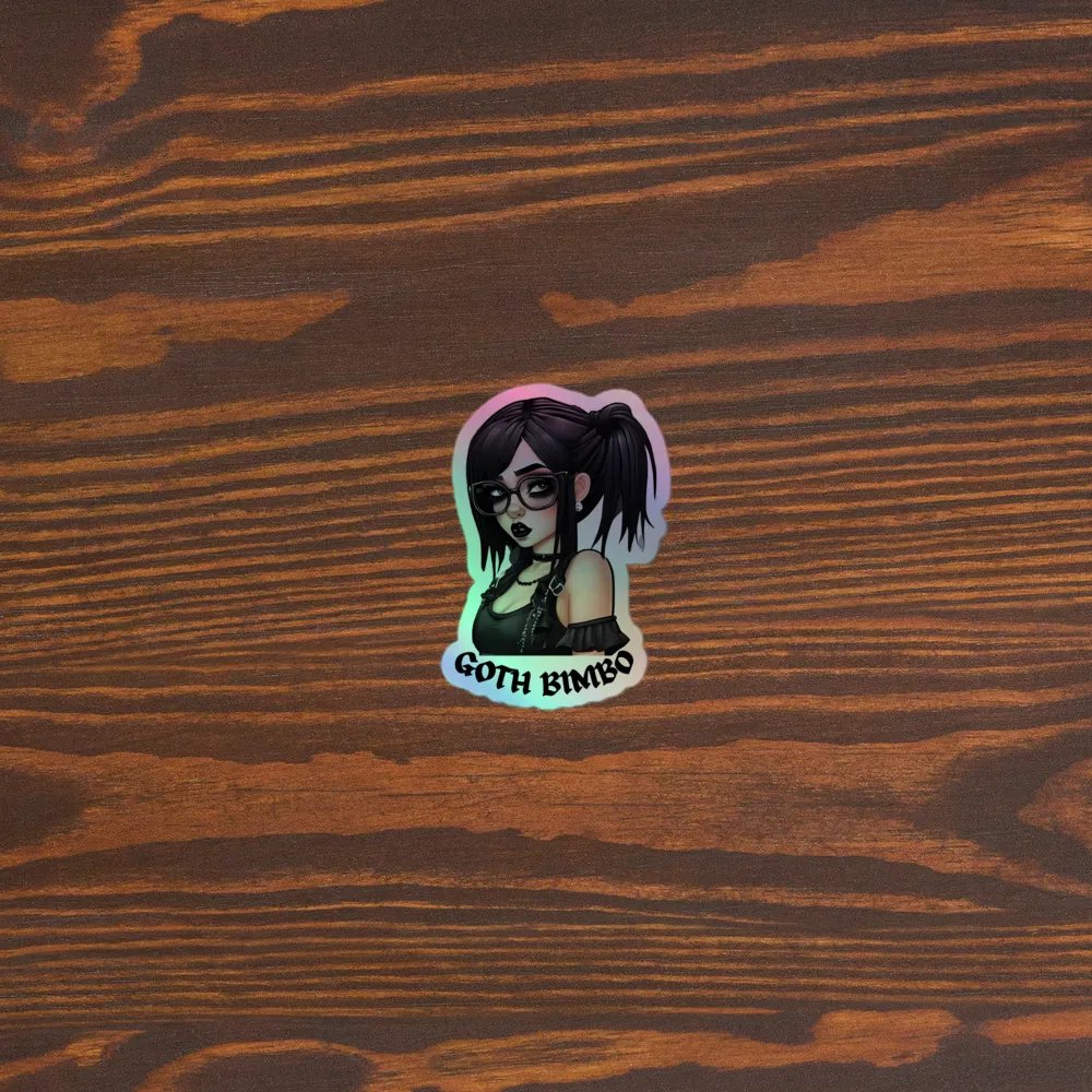 holographic goth bimbo logo sticker product image (5)