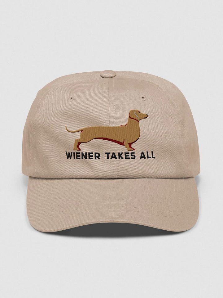 Wiener Takes All Classic Dad Hat(Embroidered) of a Dachshund(Tan) product image (25)