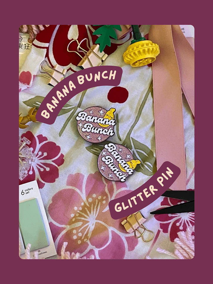 Banana Bunch Glitter Pin product image (1)