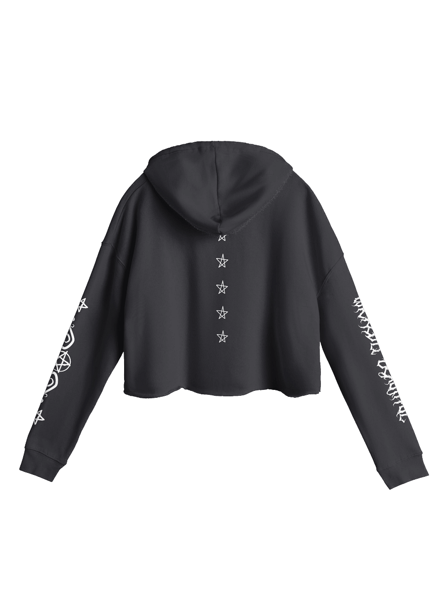 Evil Doll White Print Crop Hoodie product image (2)