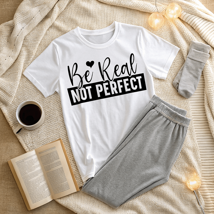 Be Real Not Perfect - Women's White T-Shirt product image (2)