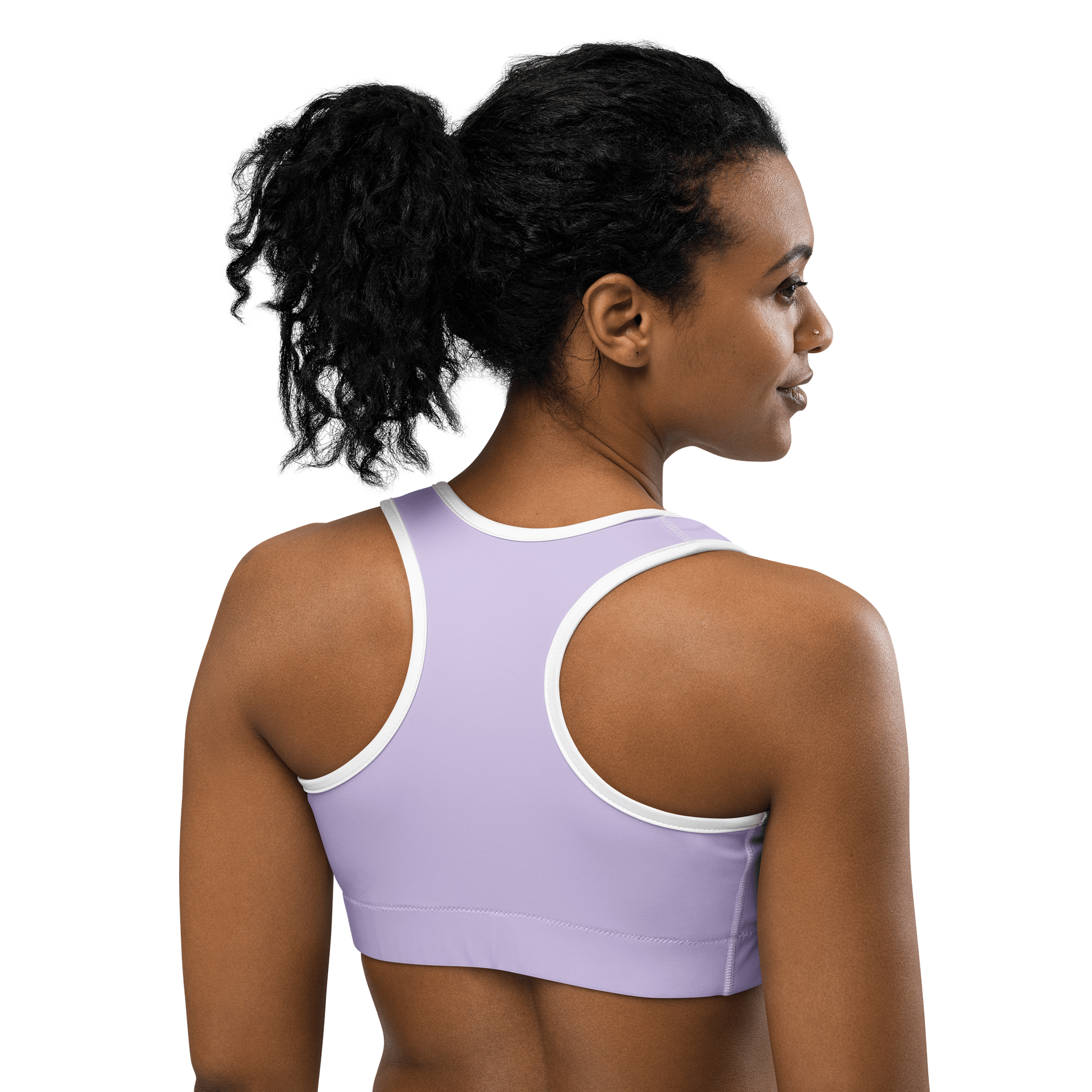 Soft Lilac Solid Color & White Lining Sports Bra product image (4)
