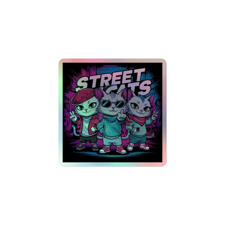 Urban Street Cats Holographic Sticker Set product image (1)