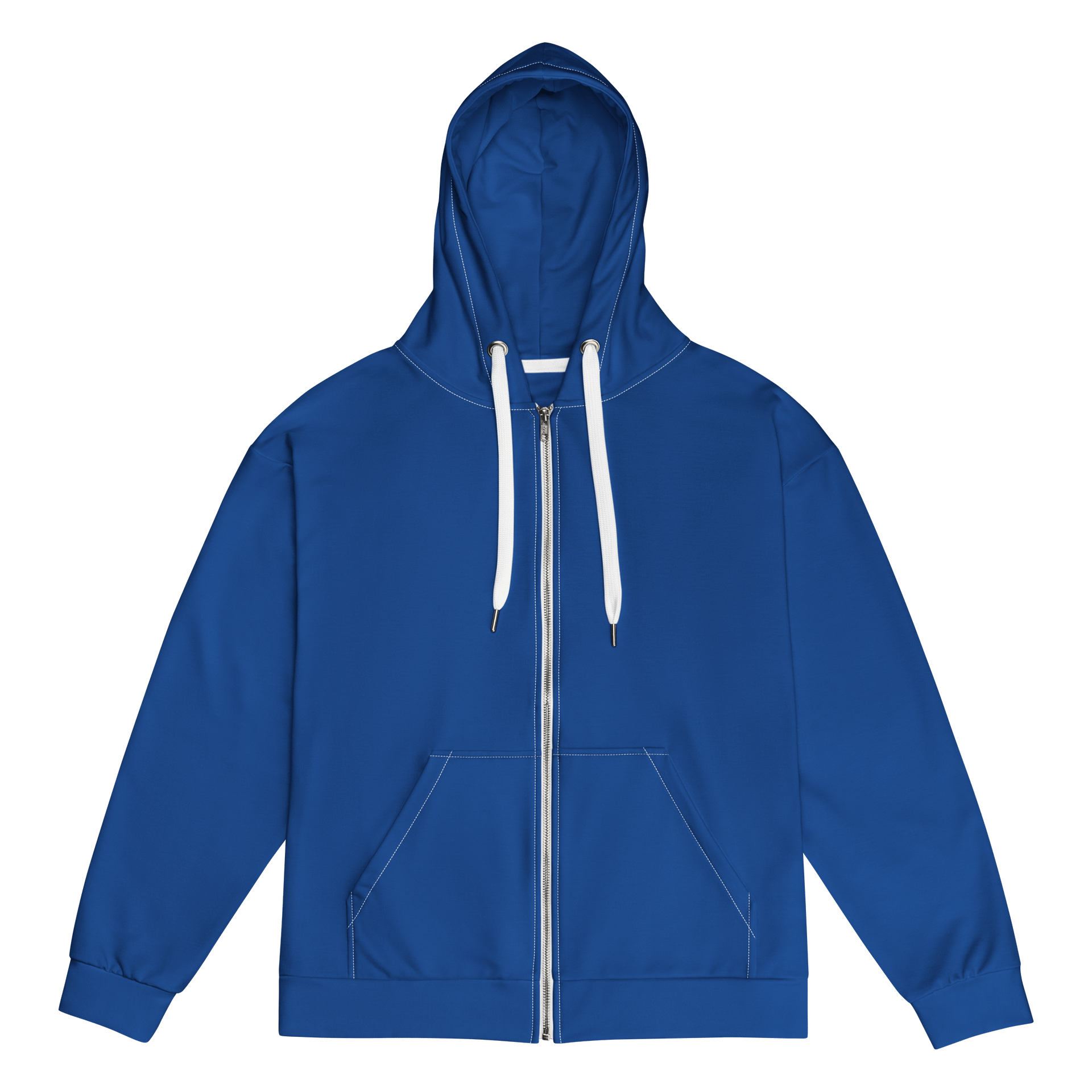 Seaside English Cottage Blue Solid Color Eco Friendly Unisex Zip Hoodie product image (1)