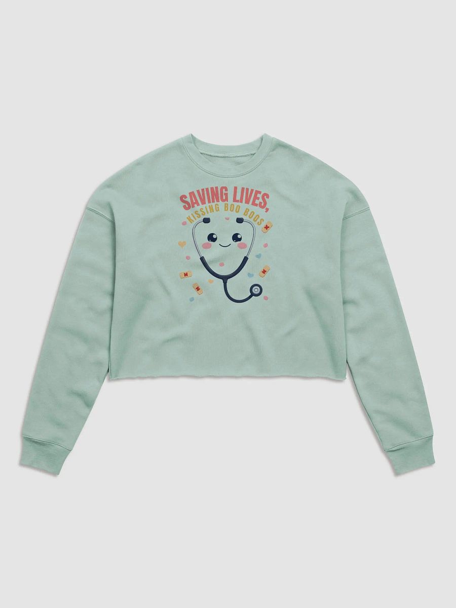 Smiling Stethoscope Crop Sweatshirt product image (13)