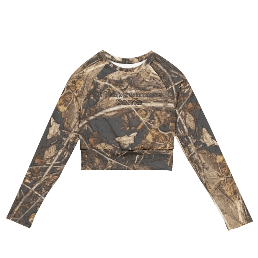 Recycled Long Sleeve Crop Top - Dead Split - It Happennnns Camo product image (5)