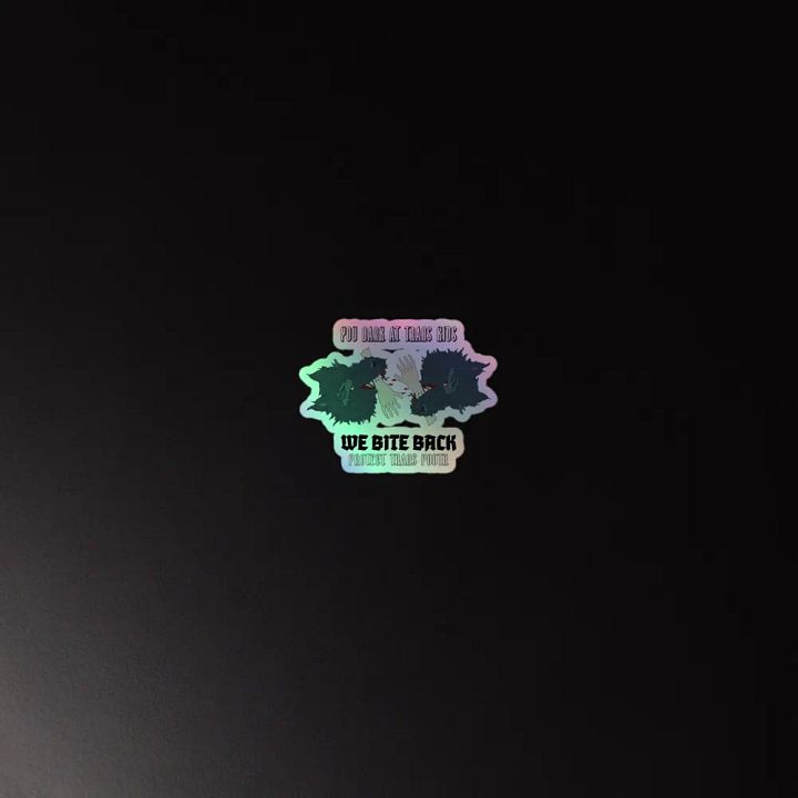 Bite Back mirror holo sticker product image (4)