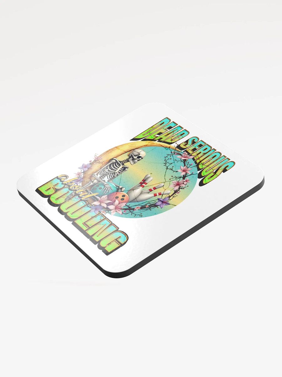 Dead Serious About Bowling Skeleton Glossed Cork Coaster product image (4)