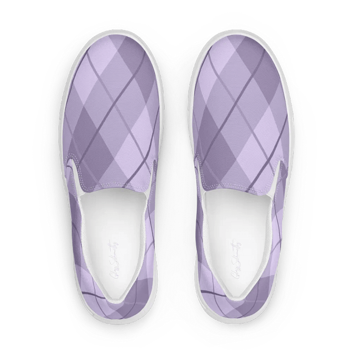 Lilac Argyle Men's Slip-On Canvas Shoes product image (1)