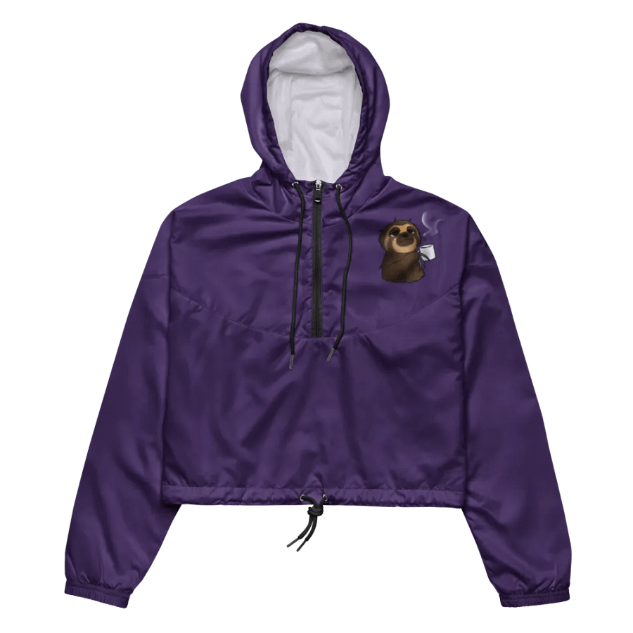 Sloth Serenity Cropped Purple Windbreaker product image (2)