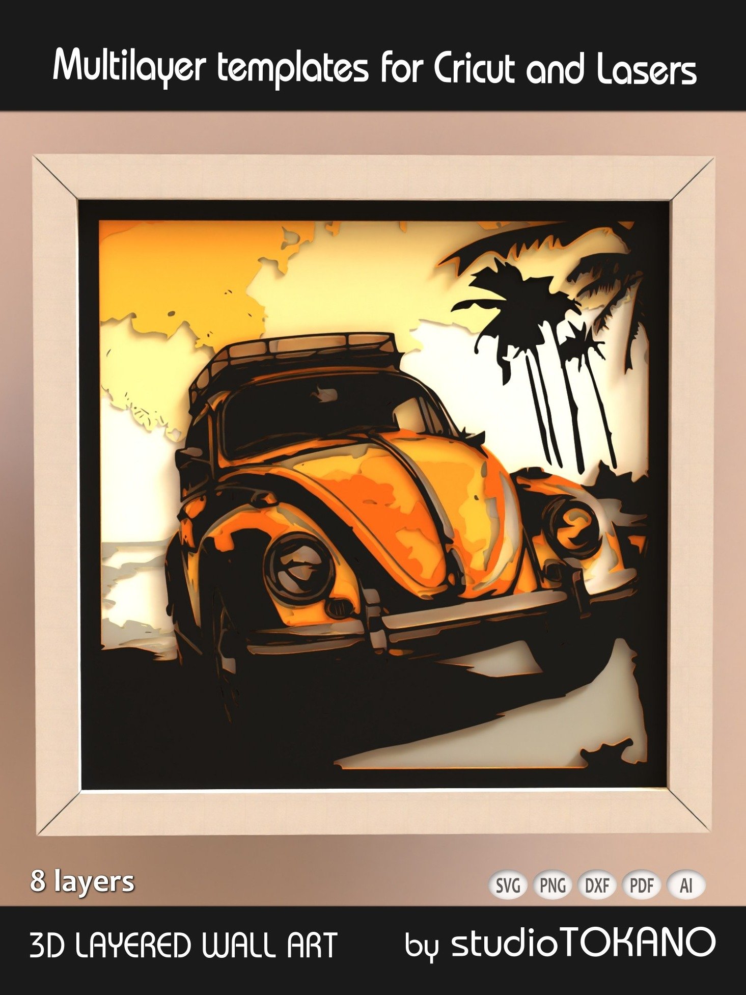 Oldtimer 3D layered svg for Cricut product image (1)