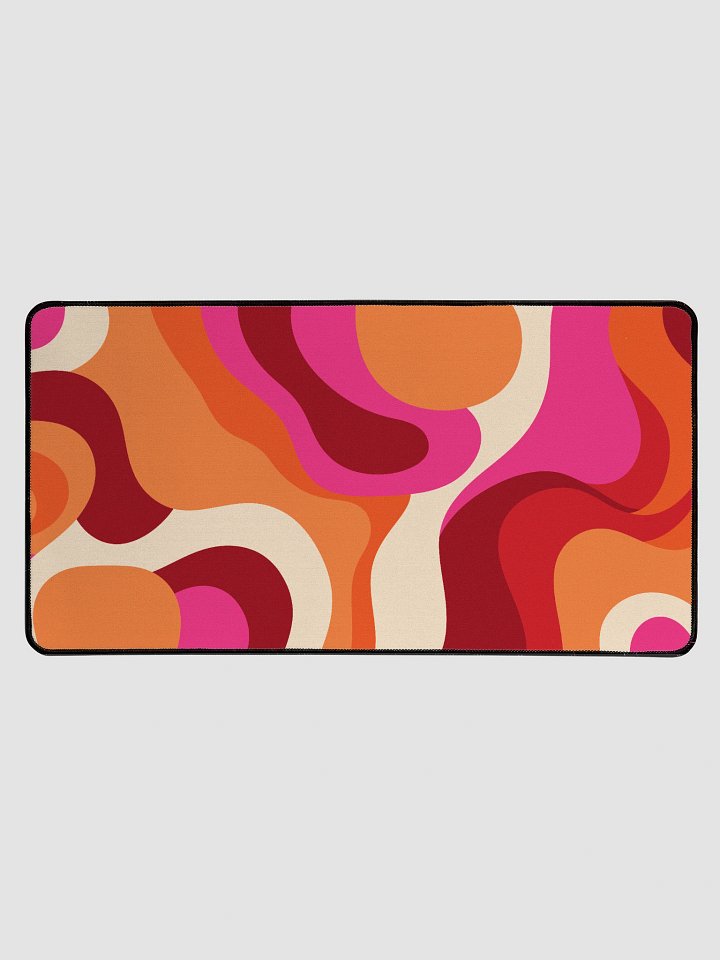 Cute Organic Vibrant Wavy Shapes Desk Mat – 15.5" x 31.5" product image (1)