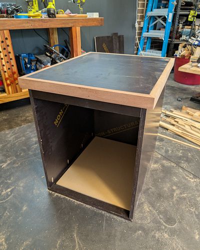 Managed to steal a couple of hours in the garage this morning before being on dad duty. Progressed the drill press cabinet a ...