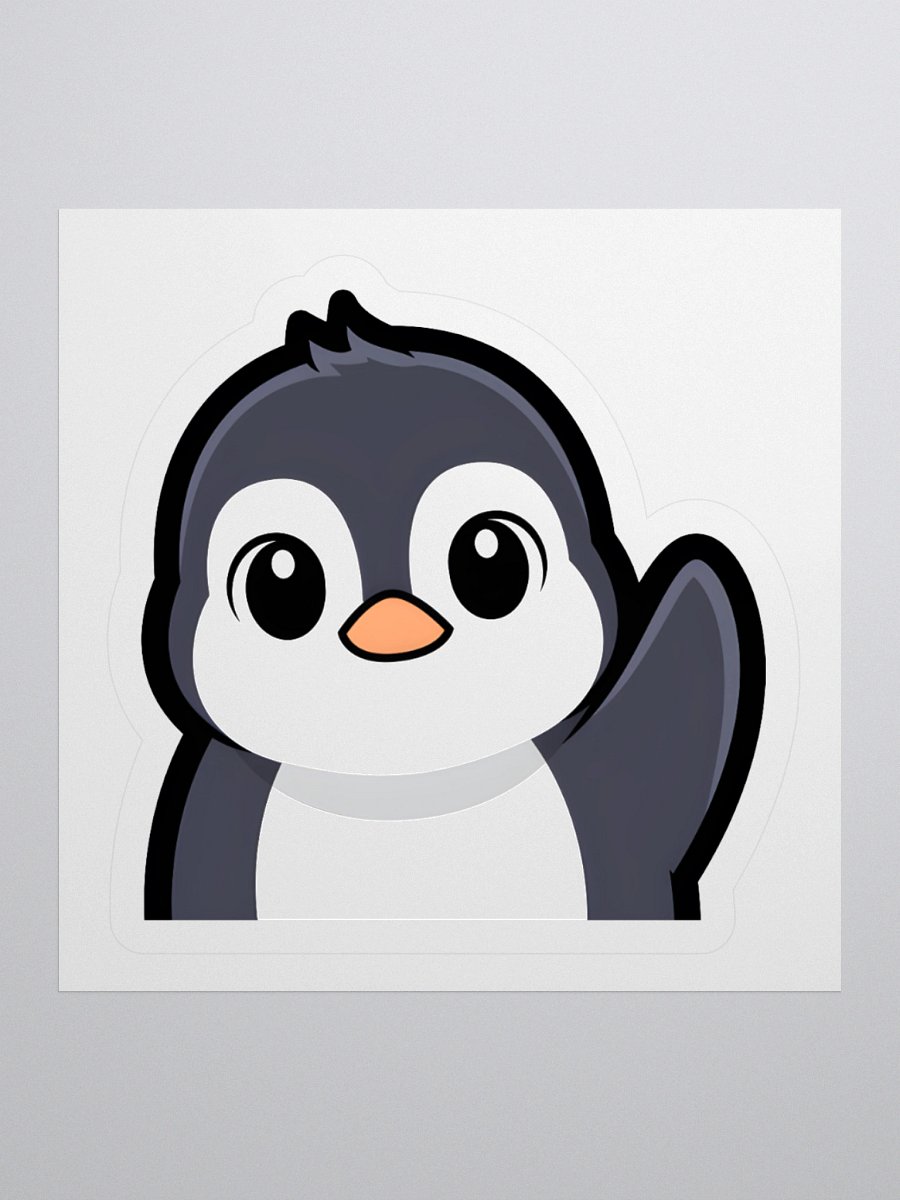 Penguin Waving Kiss Cut Stickers product image (1)
