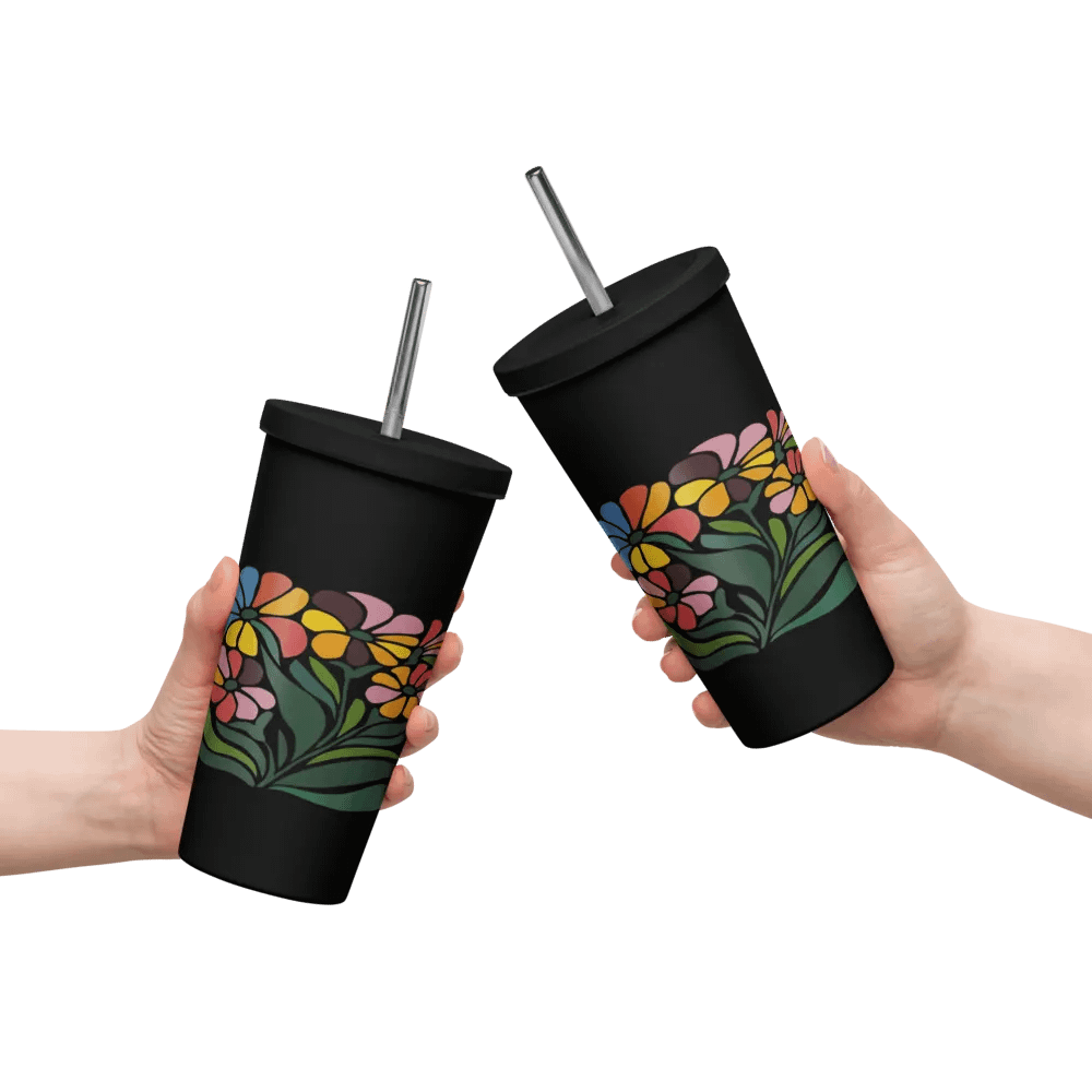 Pink Tropical Flower Travel Mug product image (10)