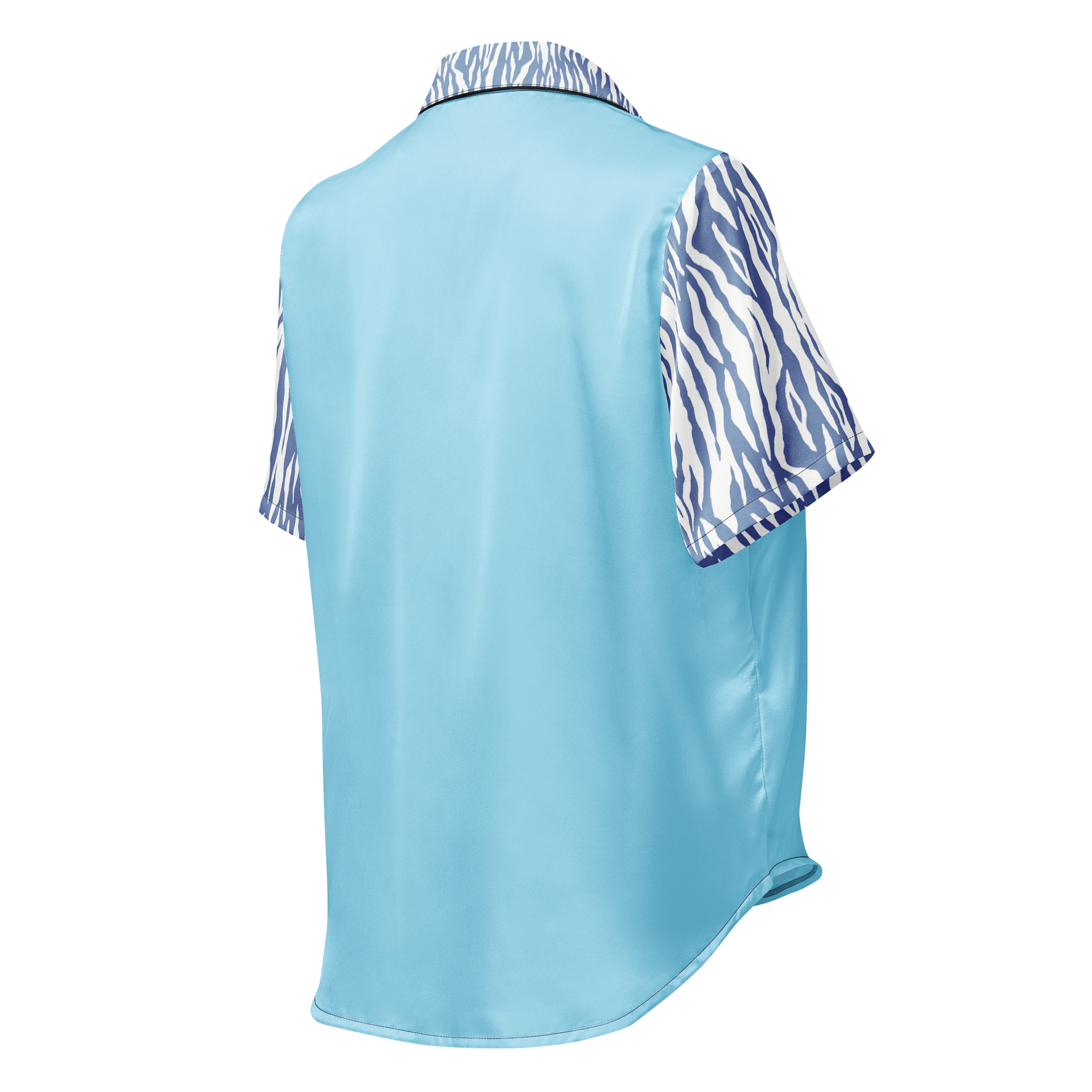 blue patterned silky pajama top for her product image (3)