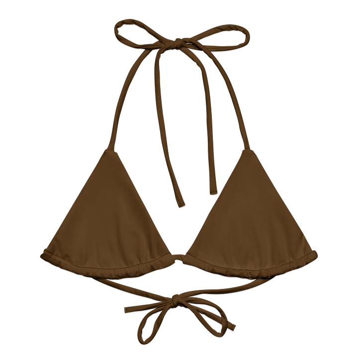 Chestnut Brown Solid Color String Bikini Top product image (1)