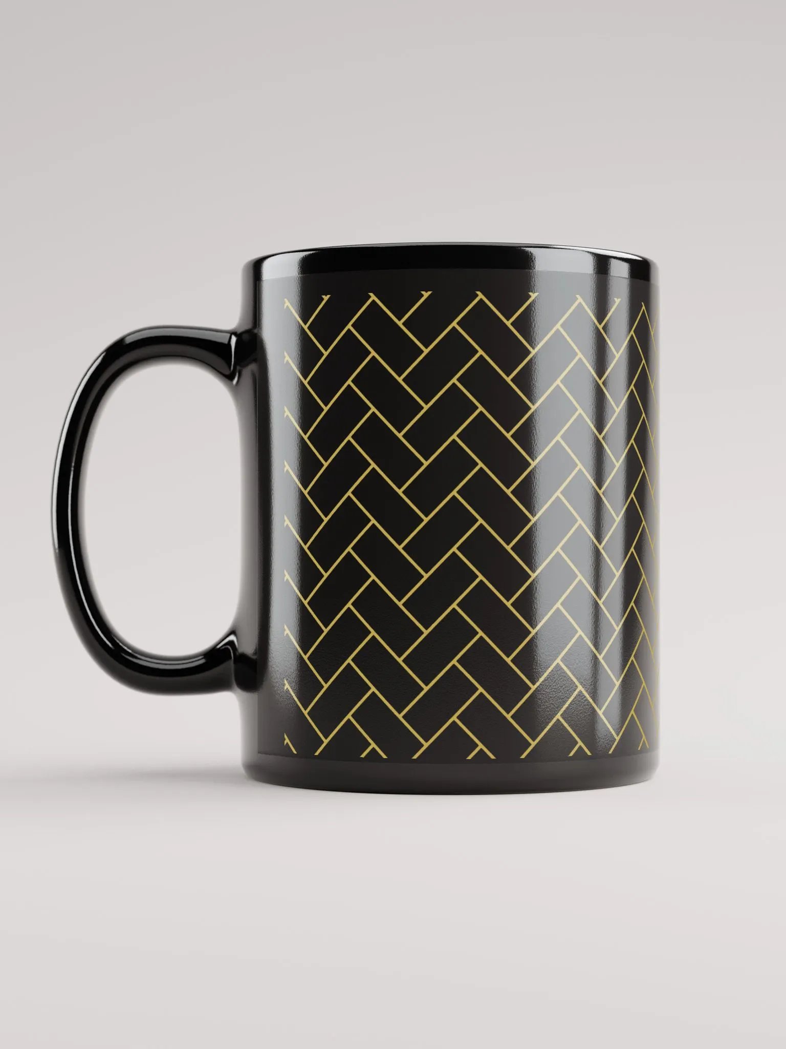 Gold Bricks Pattern Design Black Mug product image (12)