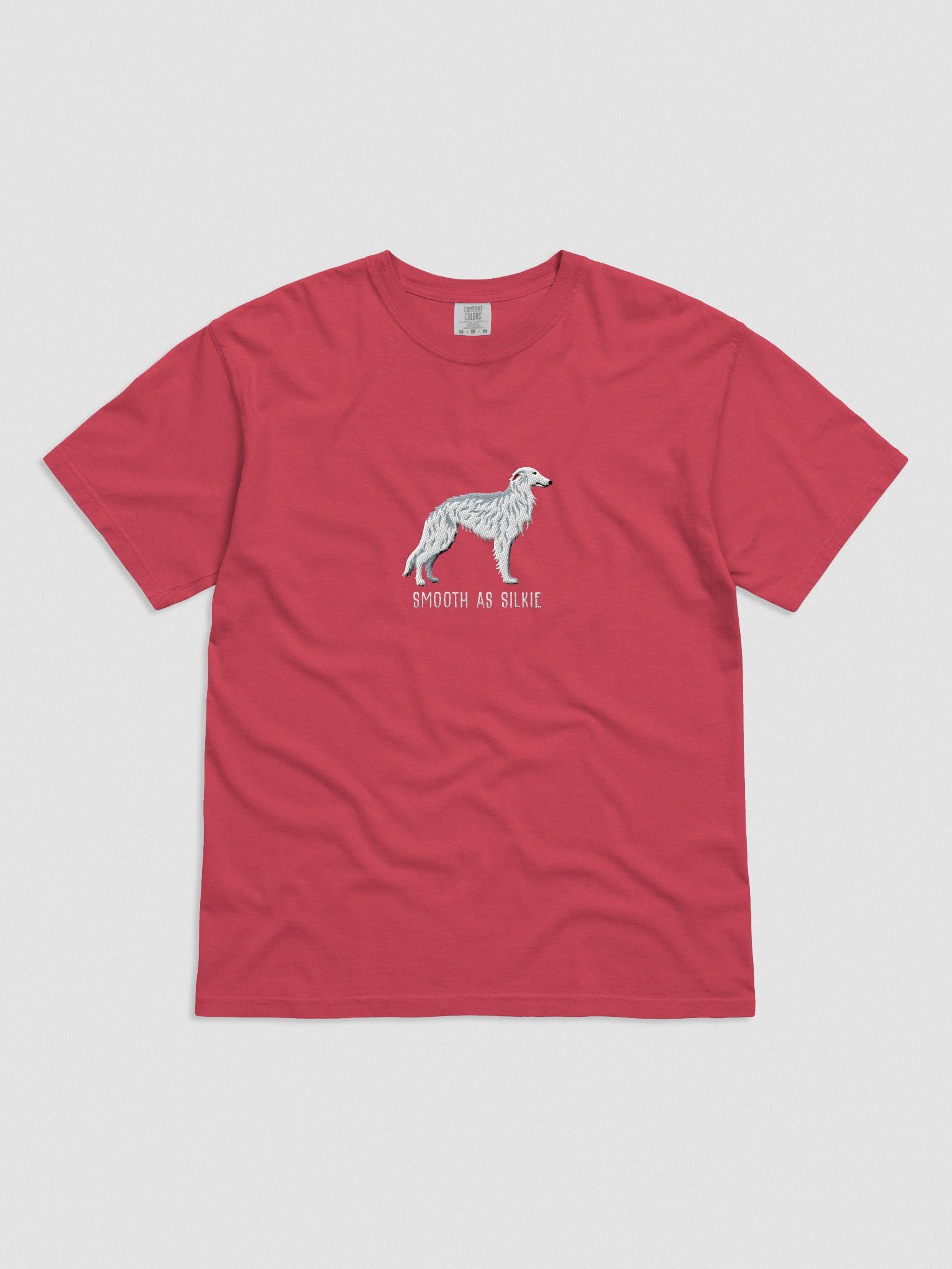 Smooth as Silkie T-Shirt(Embroidered) of a Silken Windhound(White) product image (4)