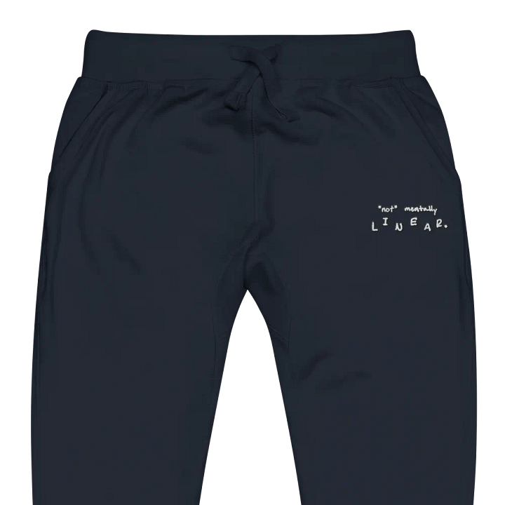 *not* mentally linear (lined design) embroidered fleece sweatpants product image (11)