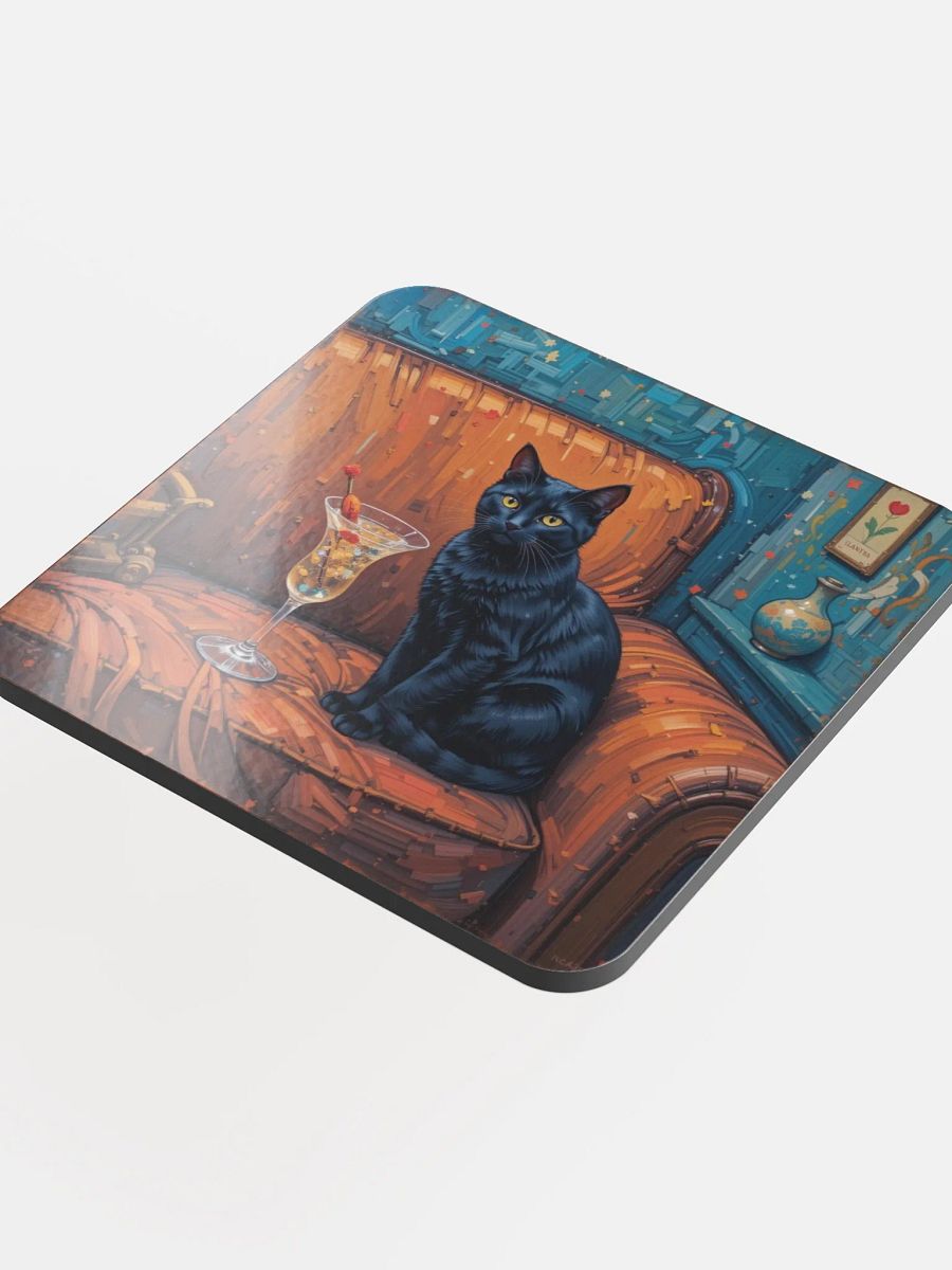 BLACK CAT ON COUCH NEXT TO MARTINI product image (4)