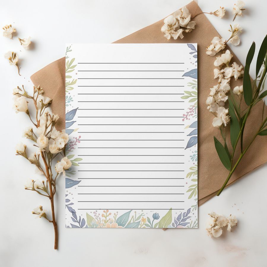 Floral Letter Writing Digital Paper Collection product image (7)