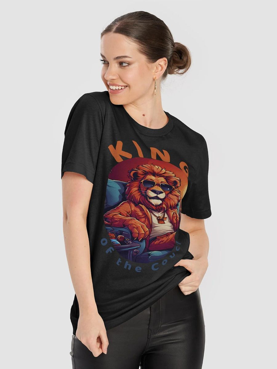 King of the Couch - Funny Stylish Cartoon Lion Bella Canvas 3001 Super Soft T-Shirt product image (7)