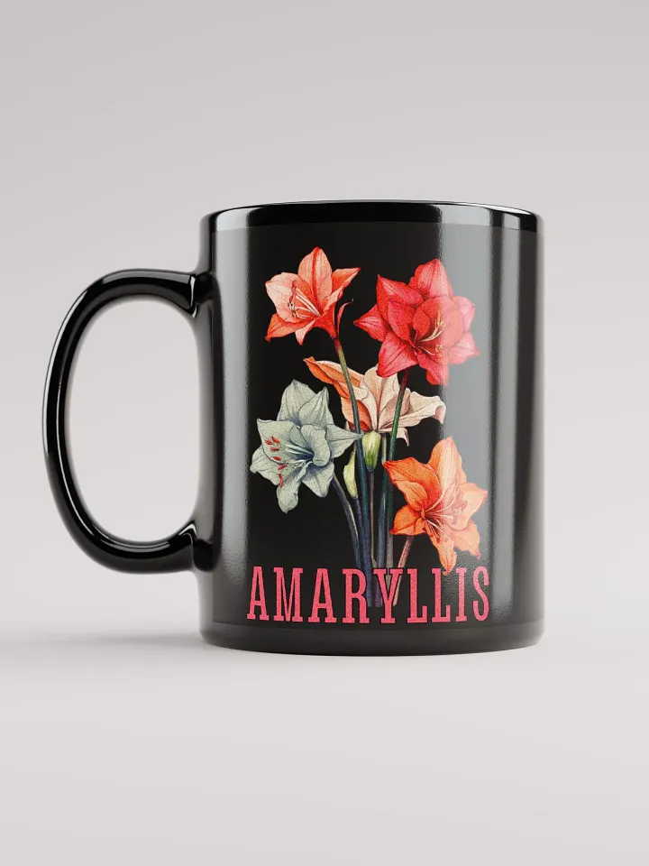 Floral Graphic | Black Coffee Mug | Amaryllis product image (1)