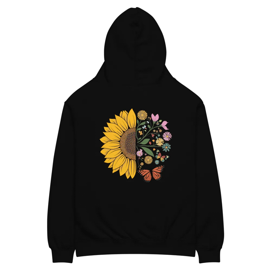 Blooming Sunflower: Half Sunflower & Butterfly Artistic T-Shirt Design