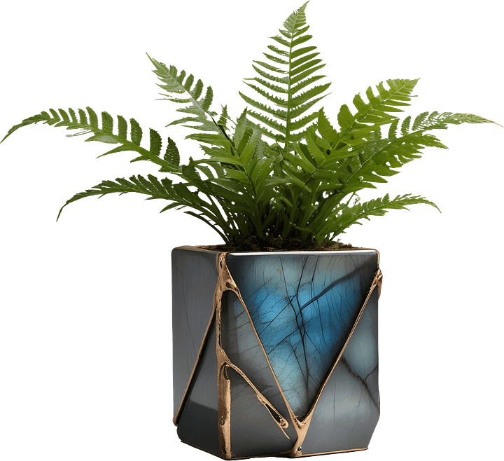 Stellar Luxe – Geometric Labradorite Planter PNG product image (1)