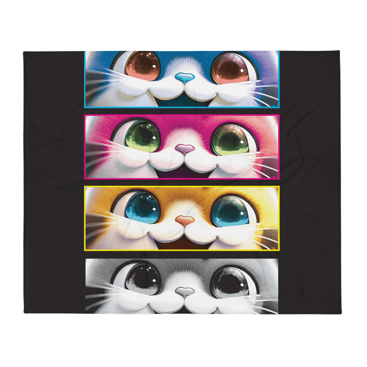 SparkleCat Eyes Throw Blanket product image (1)