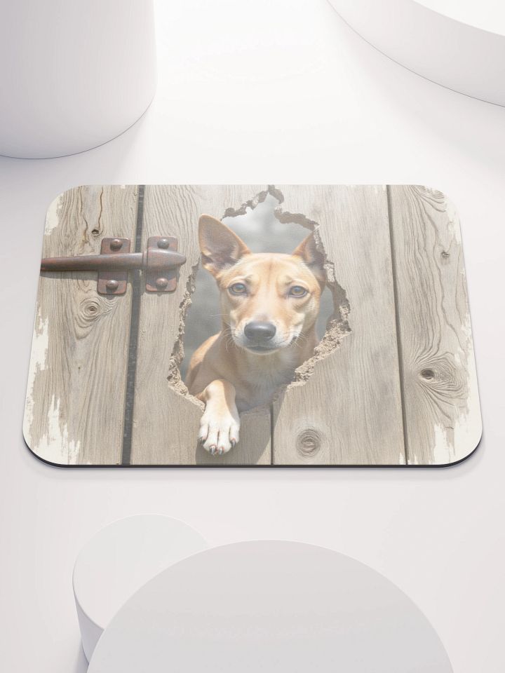 Rustic Wood Fence Peeker Mouse Pad product image (1)