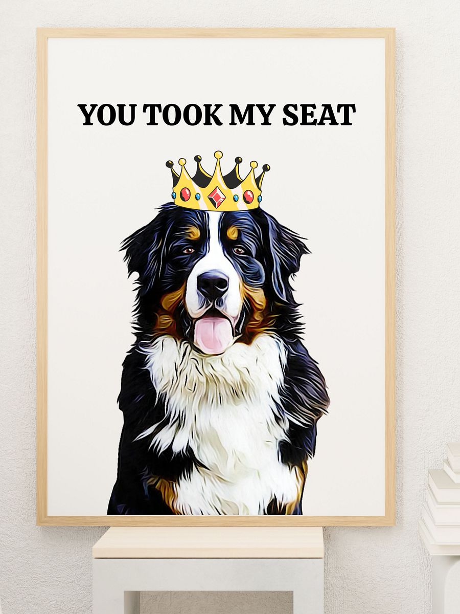 Border Collie With Crown Bathroom Downloadable Wall Art product image (1)