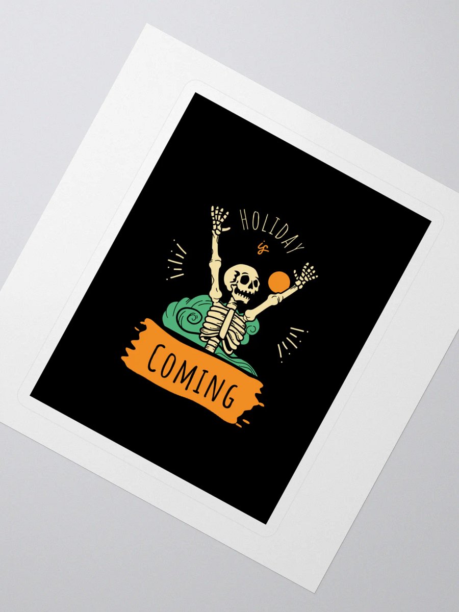Excited Skeleton Holiday Kiss Cut Stickers product image (2)