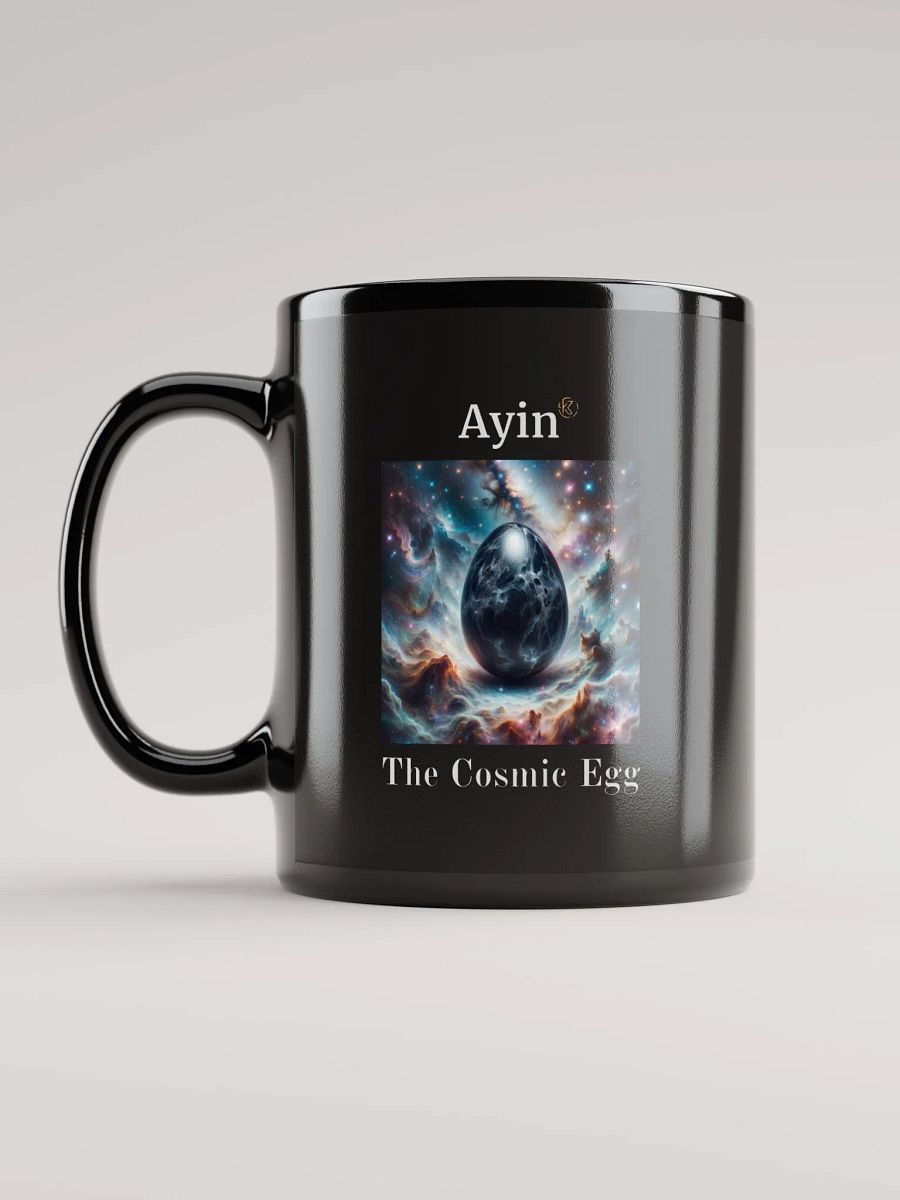Ayin: the Cosmic Egg | Black Glossy Mug product image (2)