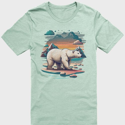 POLAR BEAR IN ICELAND SNOW WITH HILLS AND A SUNSET 
Order here: >> https://jnsmerchstore.com/.../polar-bear-in-iceland-snow...